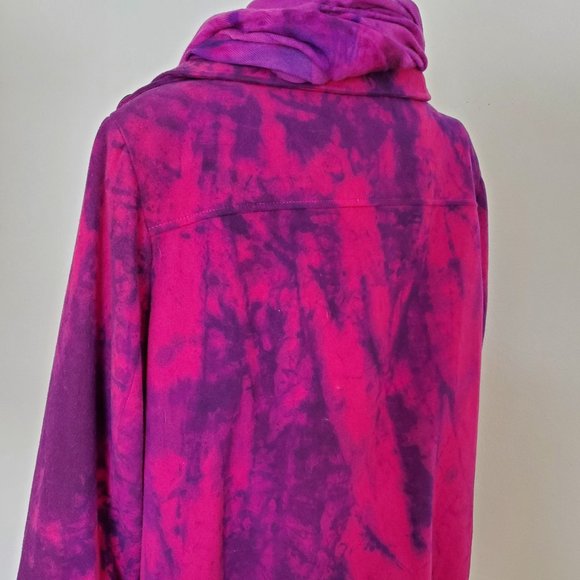 Winter cape Pea Coat Purple navy large XXL plus 12 14 16 18 pink black tie dyed - Picture 5 of 15